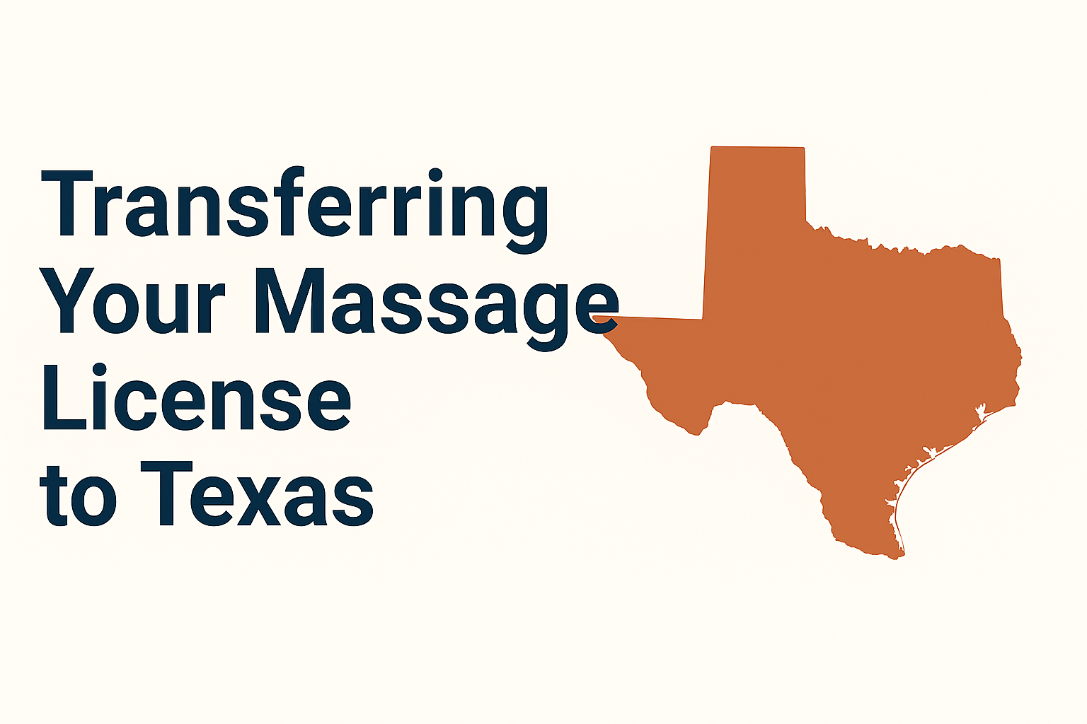graphic of the post title, transferring your massage license to Texas