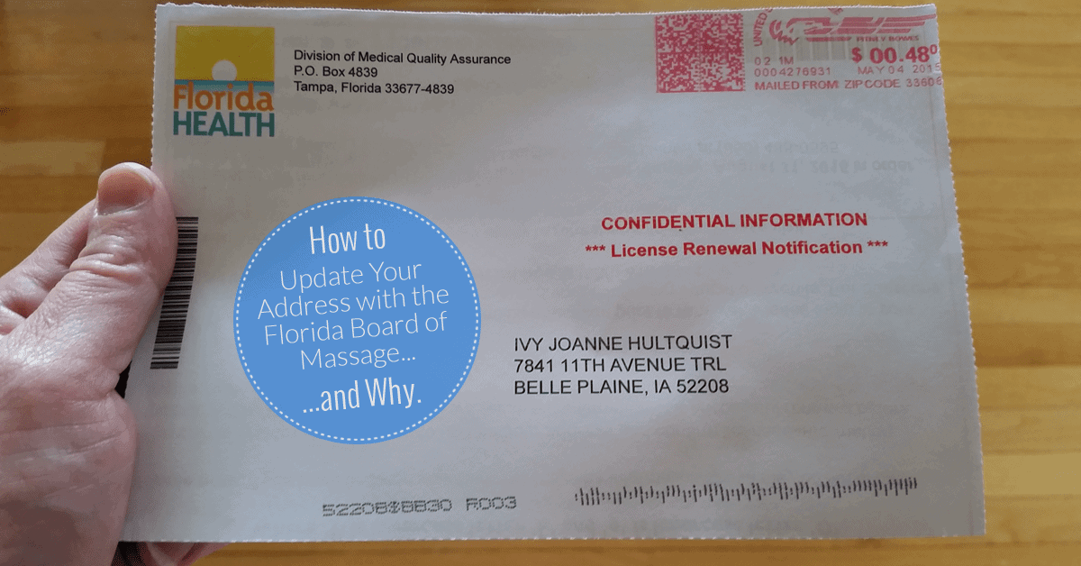 How to Update Your Address with the Florida Board of Massage